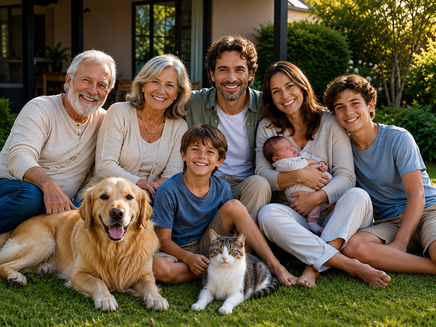 Familia protegida con un buen plan de salud